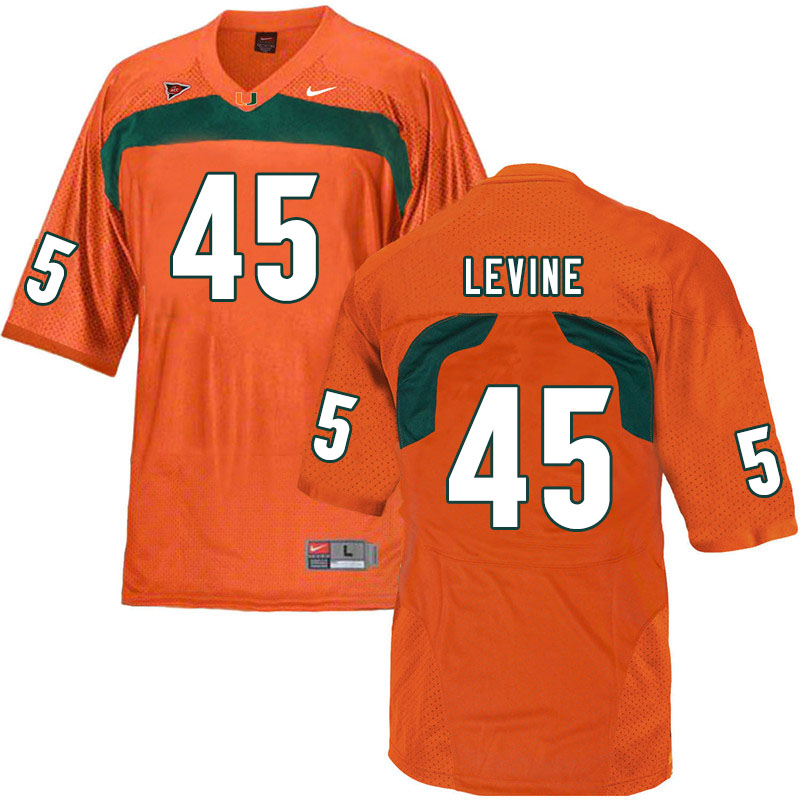 Nike Miami Hurricanes #45 Bryan Levine College Football Jerseys Sale-Orange